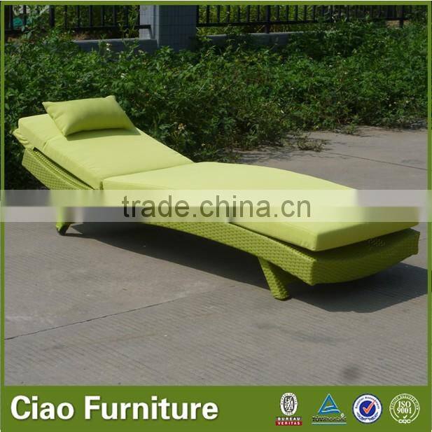 Stackable outdoor lounge chair rattan pool sun lounger