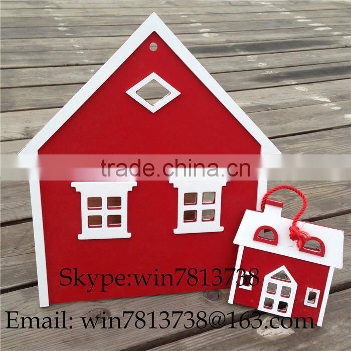 Wall Hanging Decoration Creative Children Room Decorative Small Red House False Window Mediterranean Style