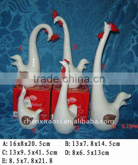 porcelain animal figurine- glazed porcelain bird statue-elephant arts crafts ceramic porcelain animal statue in white glaze for