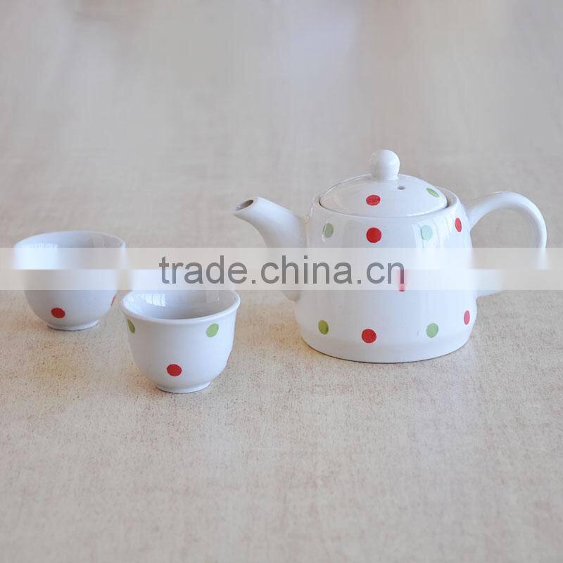 Japanese style 7 pcs stoneware tea set with hand painted