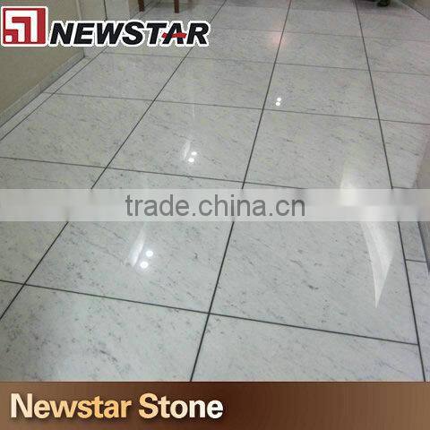 Newstar Standard Size Bianco Carrara White Marble Flooring Stone Tile
