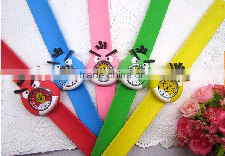 Children watch silicone slap watch cartoon on watch face cheap silicone watch