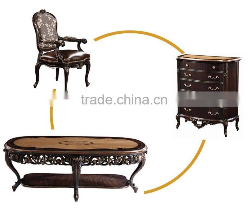 Handmade French Classic Style Brown and Silver Tufted Bed with Wardrobe and Nightstand BF12-03254k