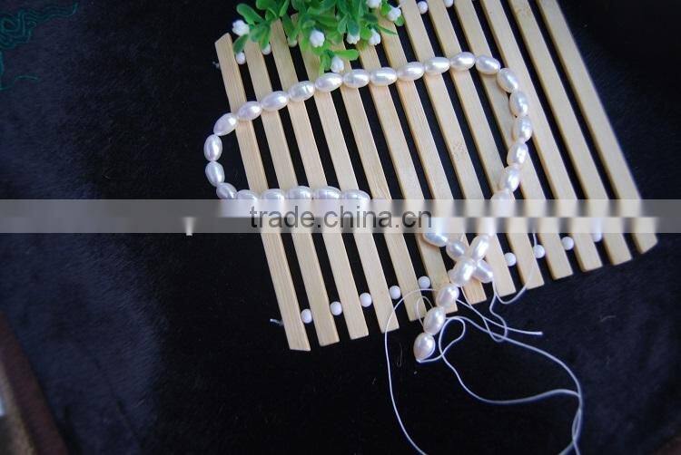 8-9mm white rice shape freshwater pearl strand