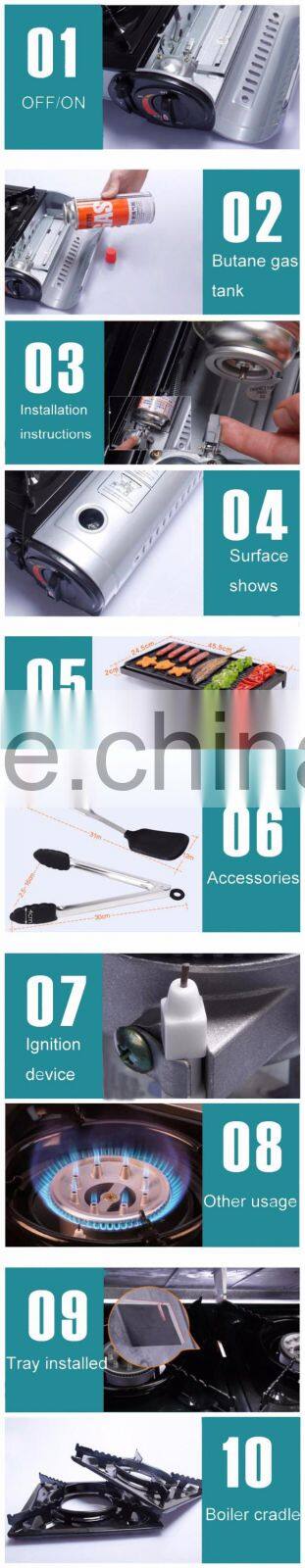 Multifunction Convenient outdoor gas stove with butane bbq gas grill and oven