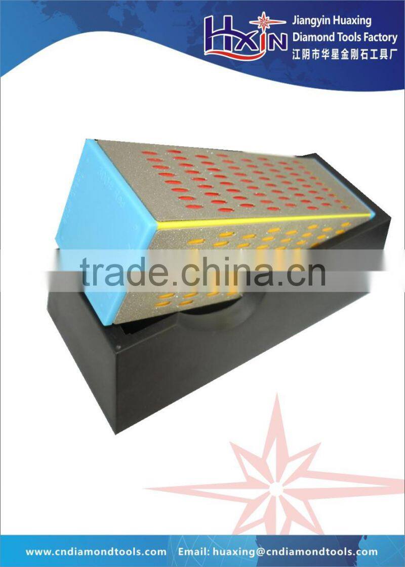 Colorful diamond knife sharpener used in the kitchen
