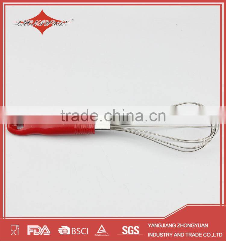 10" promotional stainless steel manual egg beater whisk with PS handle