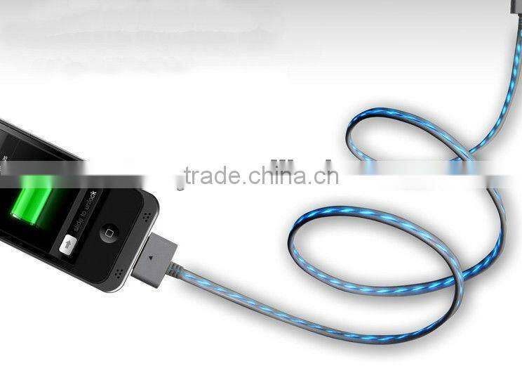 Electroluminescent light USB Phone Charger Data line for iphone4 iphone ipad2 3