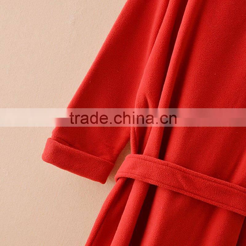 100% polyester women's micro fleece bathrobe, polar fleece bathrobe,nightwear gown