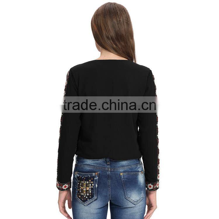 Latest fashion jackets custom embroidery satin designs