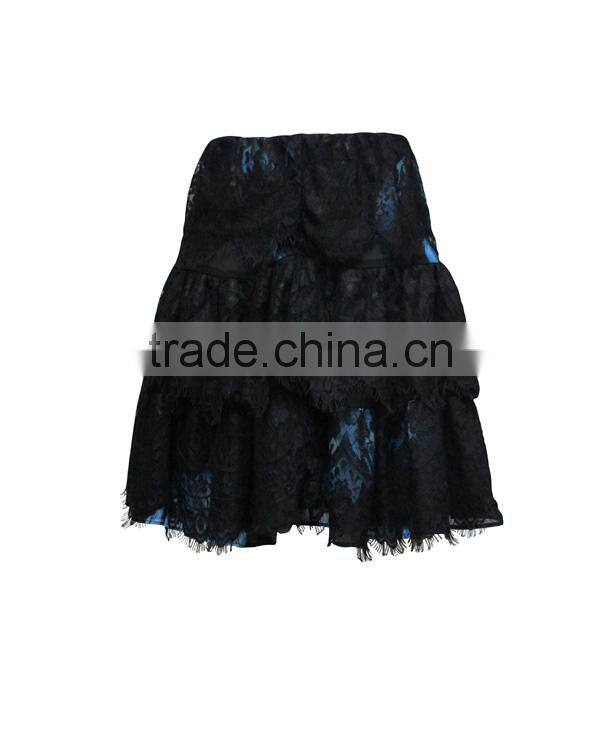 black short lace black girls mini skirt