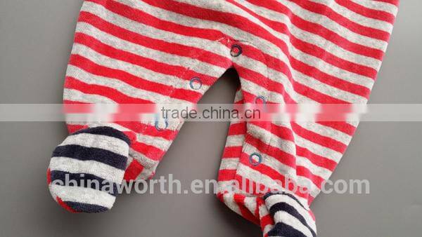 Wholesale cheap high quality cute velvet kids winter rompers with feet