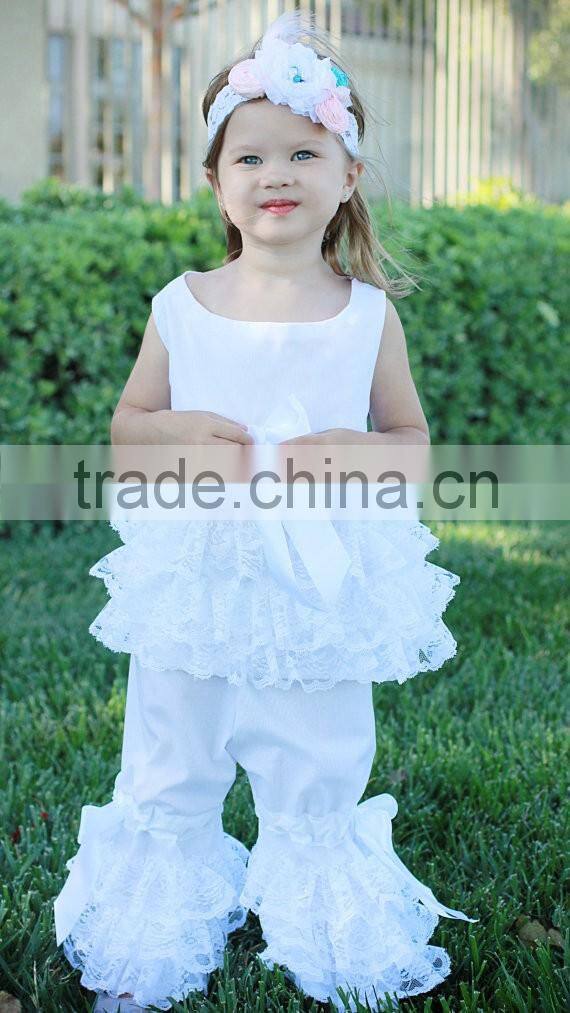 Wholesale ruffle pants girls smocked ruffle pants outfits children makeup sets