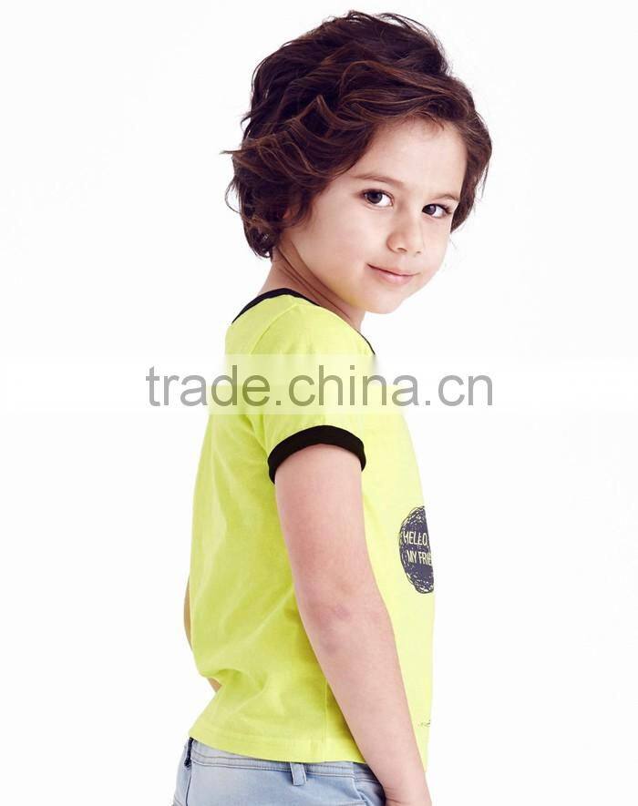 Newest super quality short sleeve cotton cute printing child t-shirts