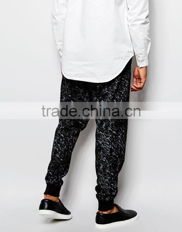 custom jogger pants drop crotch cuffed smart joggers with print