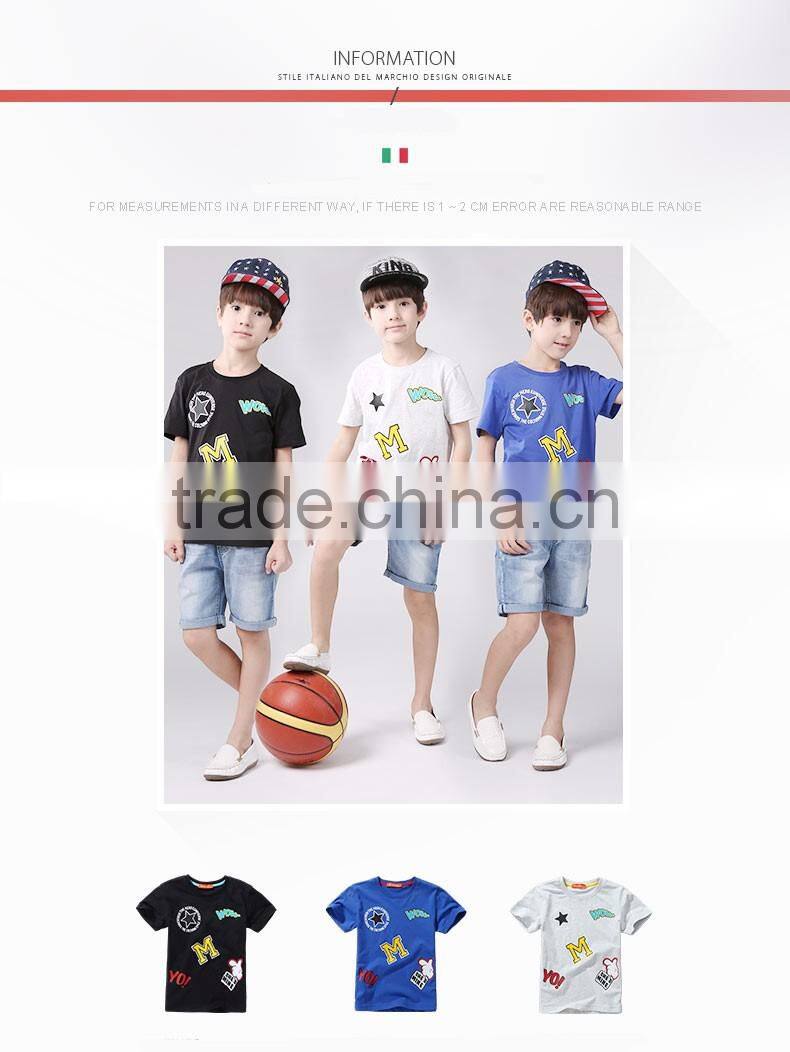 Hot sale child clothes boys t-shirts, custom children's t-shirts, high quality children's boys t-shirts