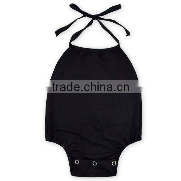2016 black romper with leopard shorts simple design 3pcs set infants rompers suit