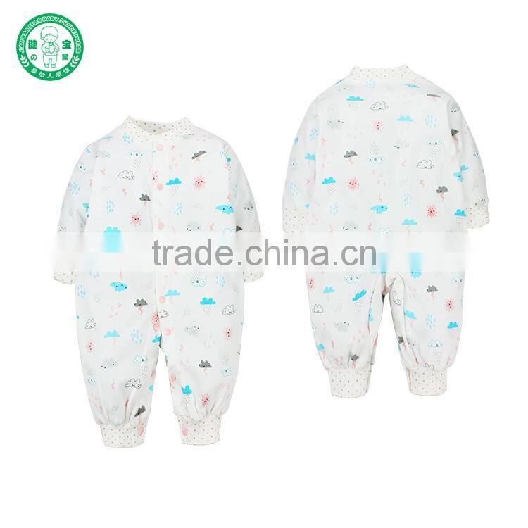 Stormy printing white newborn baby romper interlock 100% cotton baby clothing
