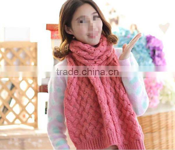 Autumn and winter wear korean style mohair warm long style solid fashion knit lovely scarf girl hijab scarf