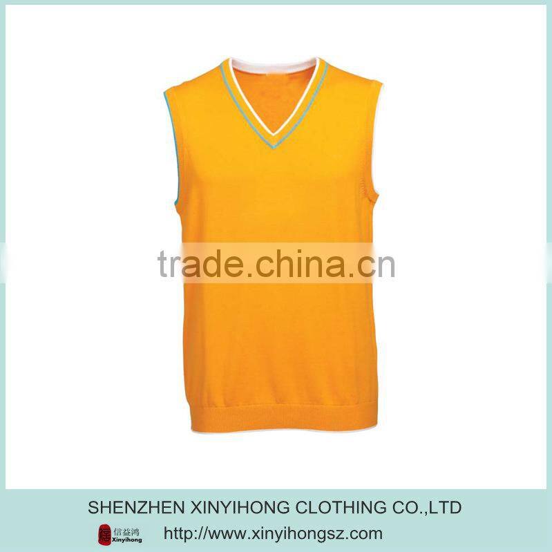 Yellow Color Organic Cotton Comfortable Sleevess Sportswear Knitwear
