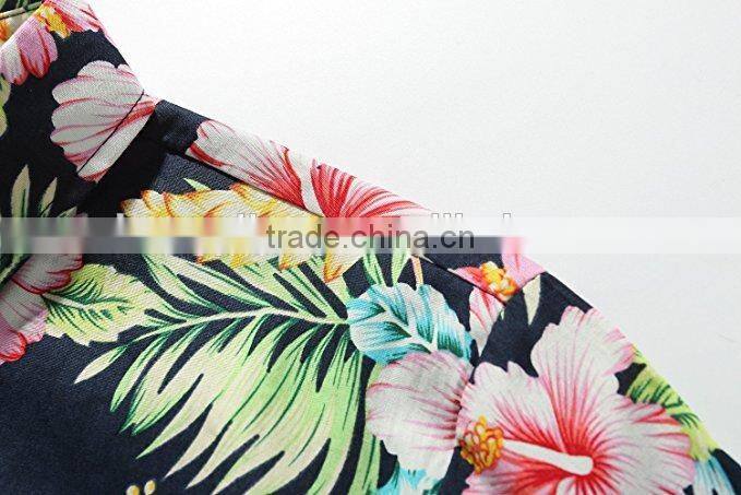 Men's Flower Casual Button Down Short Sleeve Shirt