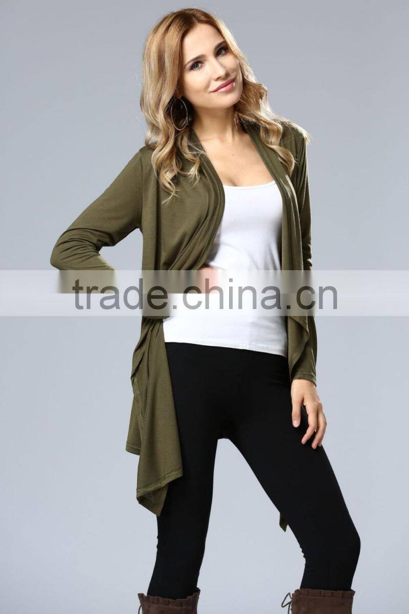 Top High Quality Lady Clothing Customize Ladies Long Outerwear For Women 2017