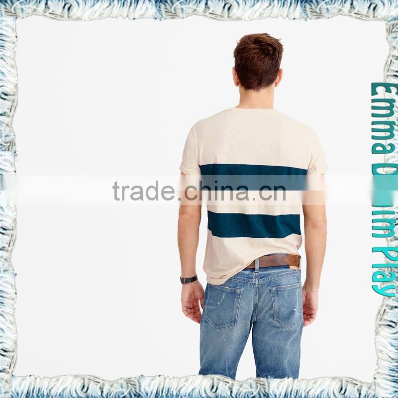 2017 Man's High Quality Customized Design Wide Stripe Style O Neck T Shirts