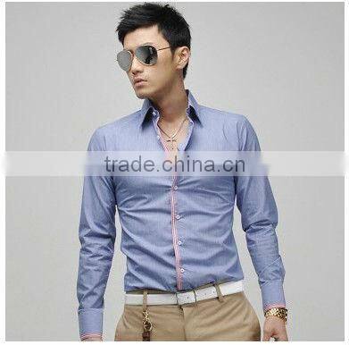 men's stylish luxury formal casual slim fit contrast color dress shirts with long sleeves