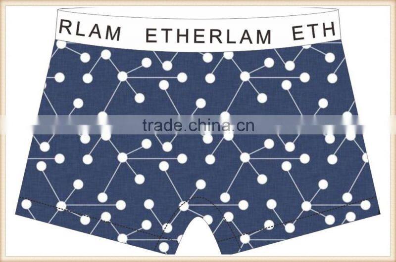 Dots Blue White 88% Polyester 12% Underwea production r, MEN boxer short,