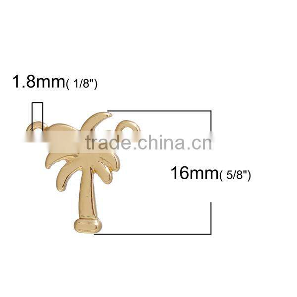 Zinc Based Alloy Connectors Palm Tree Gold Plated