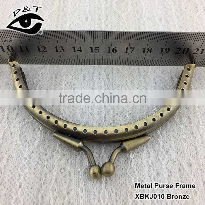 11CM half round shape bronze color with holes metal purse frames for handbags