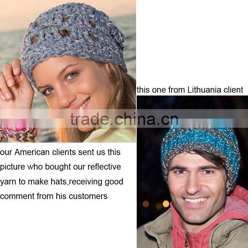 Dongguan Cheng Wei double side grey very soft polyester reflective yarn for knitting clothing