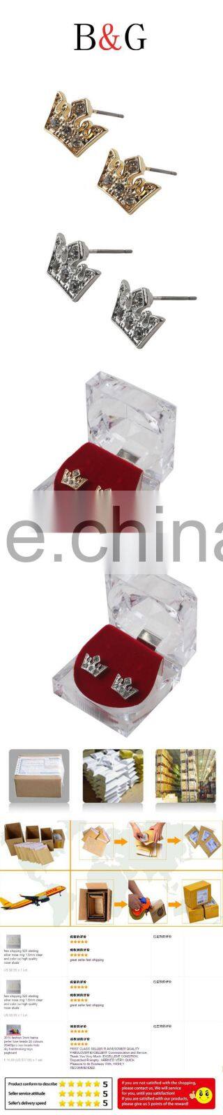 Sterling Bohemian Dubai Crown Jewelry Hiphop Earrings For Unisex Wholesale