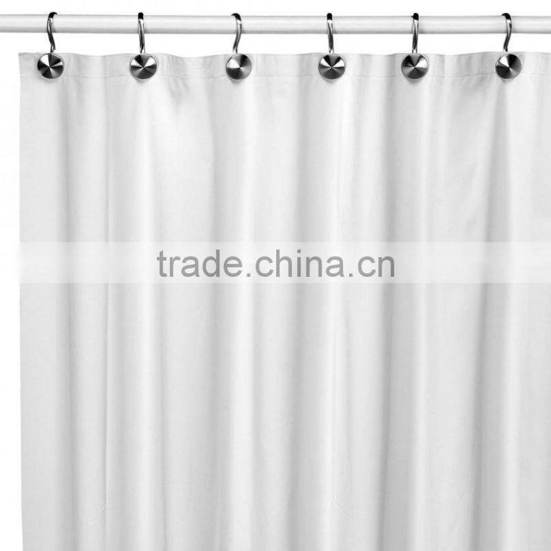Wholesale 100% polyester shower curtain with free shower curtatin hooks