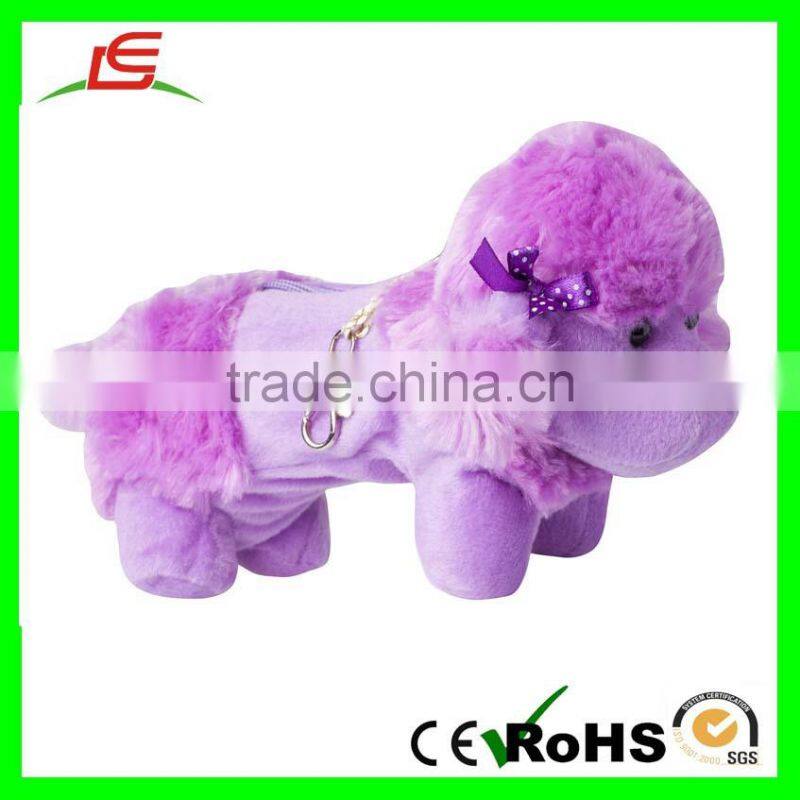 E302 Poodle Fluffy Animal Pen Holder Plush Dog Pencil Case