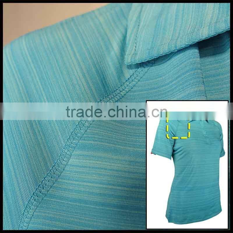 T092-1642T OEM 90%Pes 10%Spandex Melange Short Sleeve Tops POLO Shirt