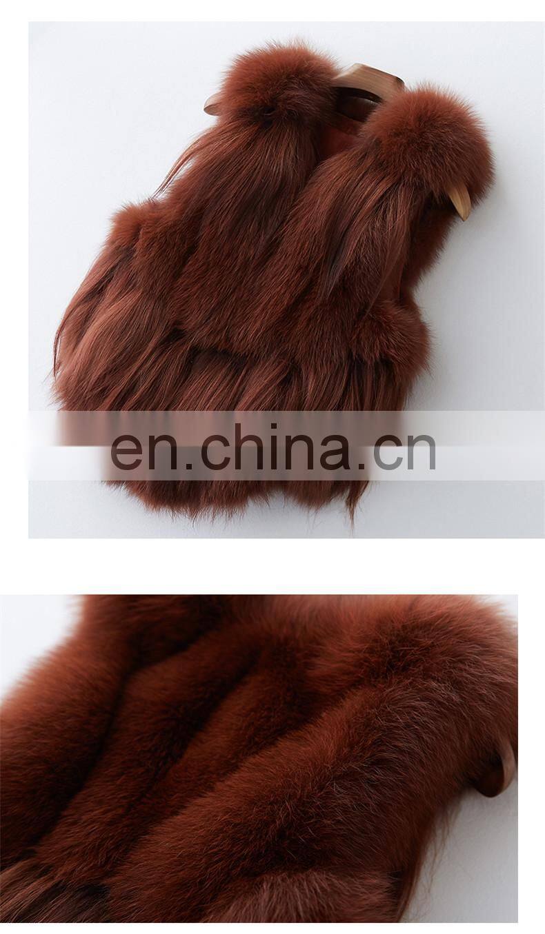 New Fashion Women Vest in Winter With Factory Price Real Fox Fur Waistcoat