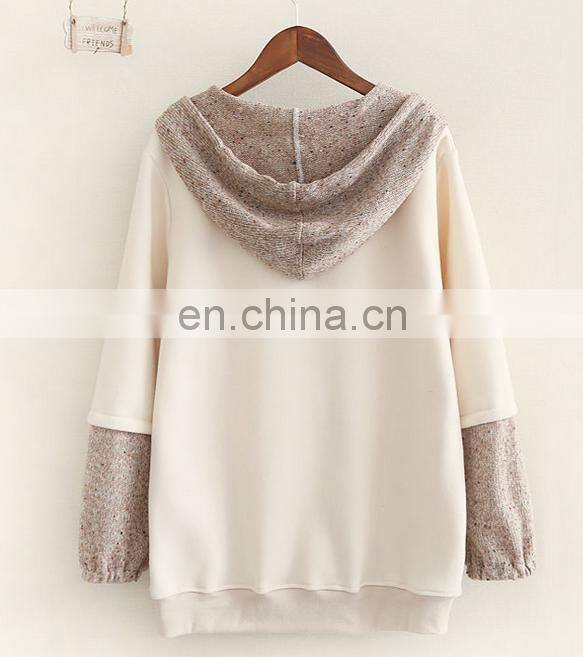 Alibaba Wholesale Woman Sweet & Fresh Casual Warm Sweatshirt Hoodie Girl Coat