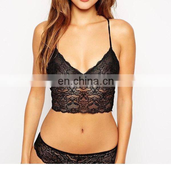 cross back lace gym bra set