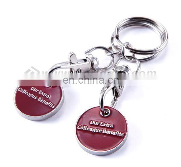 Customized design emboss cheap coin holder keychain
