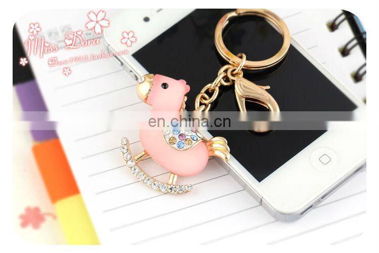 fashion luxury diamond keychains small rocking horse shaped keychain CD-KD025