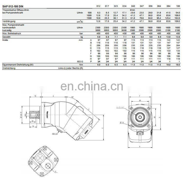 SUNFAB SAP-108R-N-DL4-L35-SOS-000 hydraulic axial piston pump