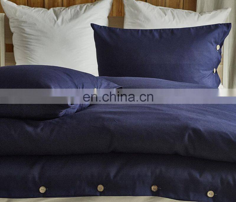 Duvet Cover Set 3pc Dark Blue Luxury Microfiber Down Comforter Quilt Bedding Cover with Zip Ties