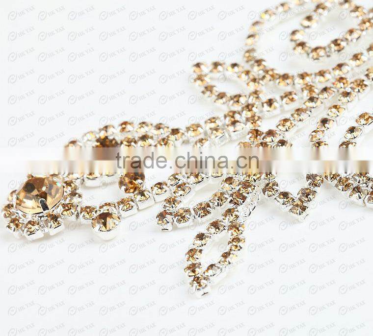 0227L elegant rhinestone embellishment for dresses,rhinestone crystal embellishment,shiny crystal embellishment for dresses