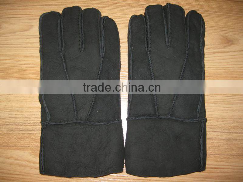 2014 Popular design Double face sheepskin glove