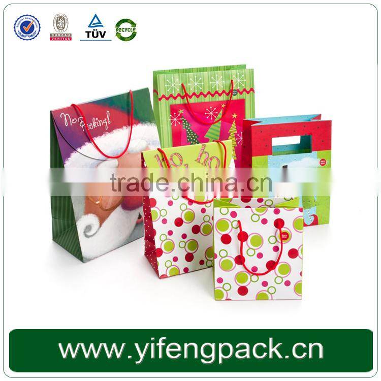 Custom printed fancy promotional laminated paper bag with logo printing
