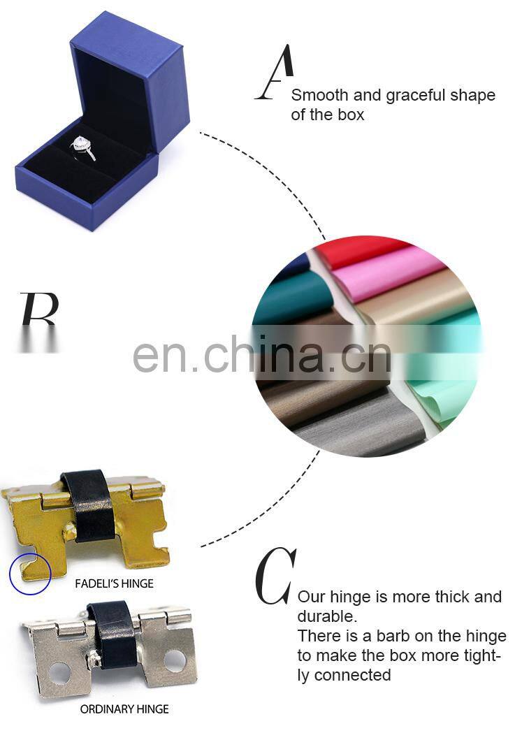 Wholesale Custom Logo Royal Blue Pu Leather Jewelry Packaging Earrings Pendant Bracelet Bangle Wedding Ring Box