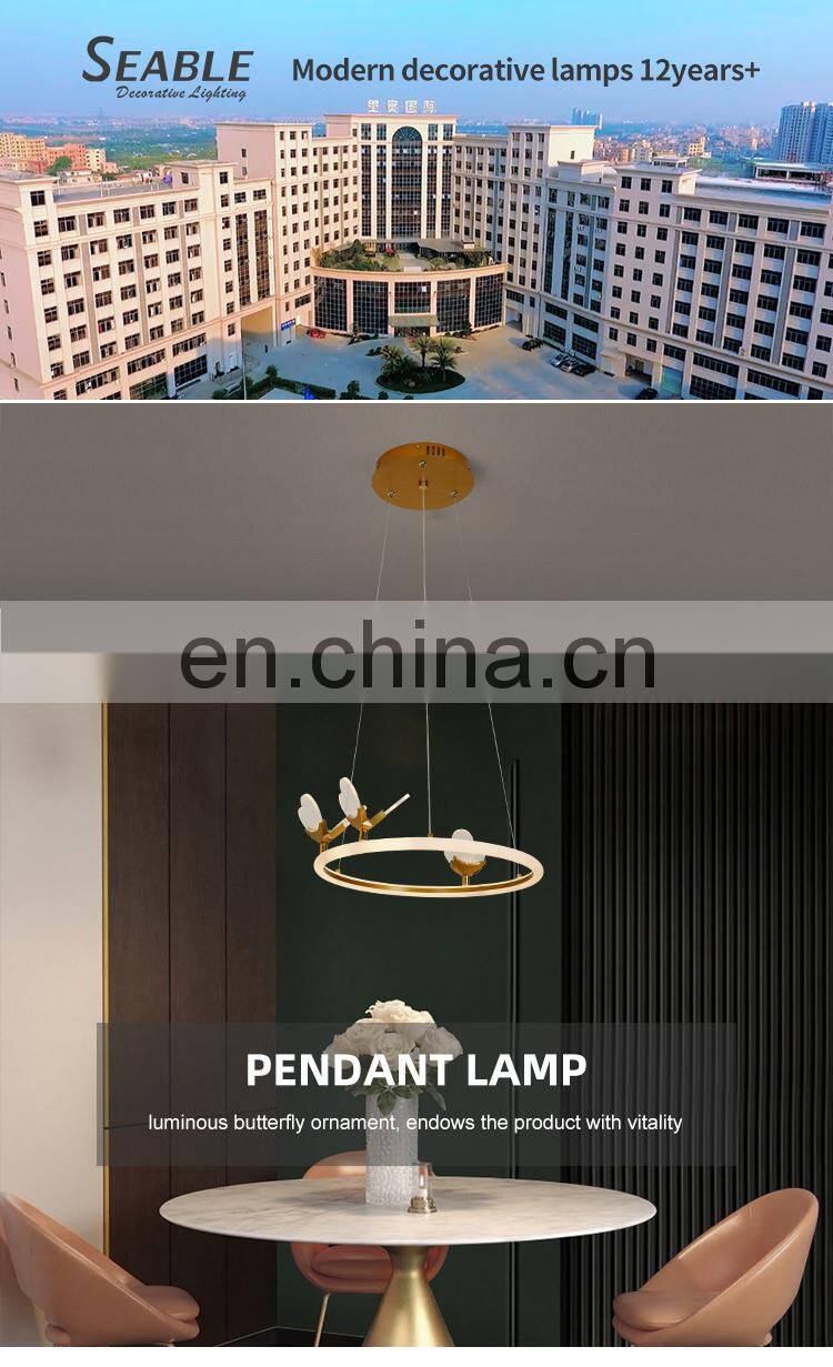 Professional Factory Indoor Decoration Living Room Bedroom Modern Iron Acrylic LED Pendant Light