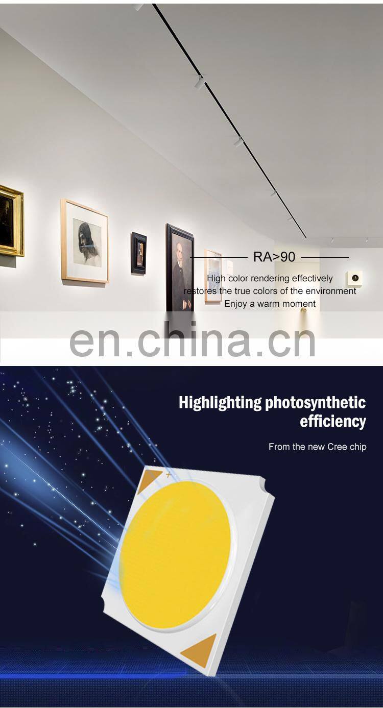 High Lumen Spotlight Magnetic Rail Installation Aluminum COB 12W Led Track Lamp