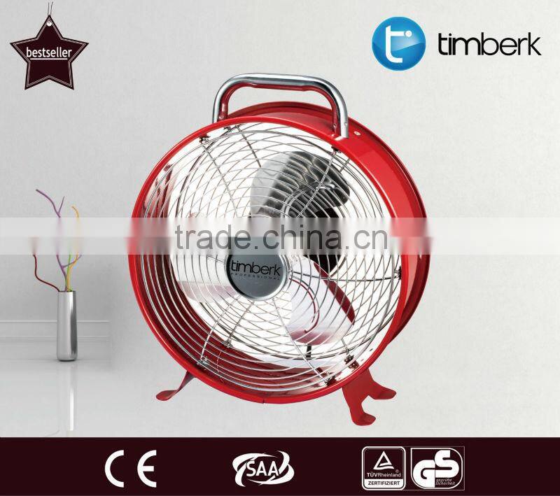 Clock shape electric table top metal fan